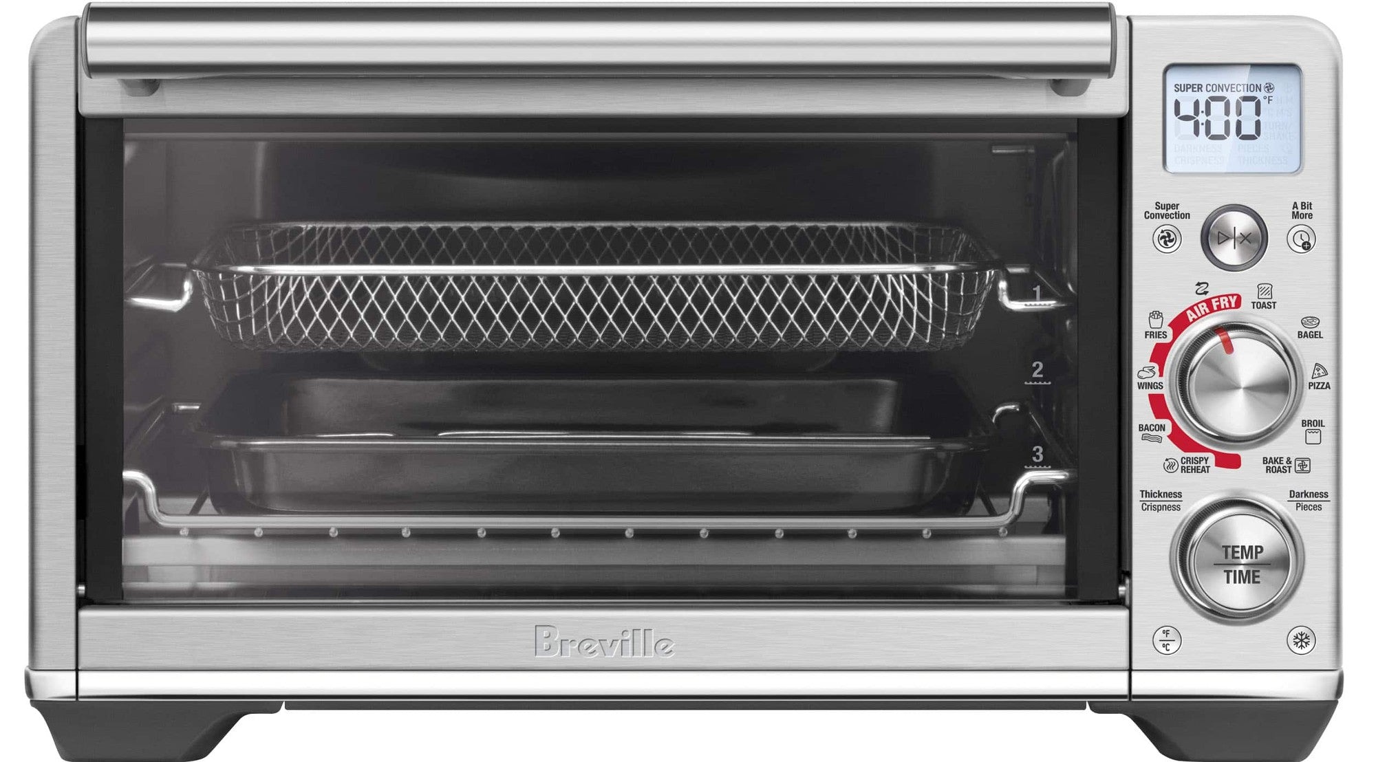 Breville Smart Oven Air Fryer Compact Countertop Convention Oven - Brushed Stainless Steel