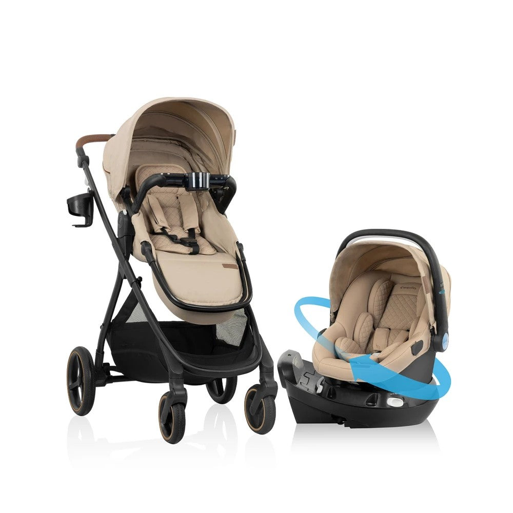 Evenflo Shyft Intuiti+ Travel System Featuring Revolve180 LiteMax NXT with Sensory Soothe