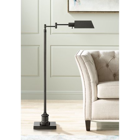 Regency Hill Jenson Adjustable Height Bronze Swing Arm Pharmacy Floor Lamp