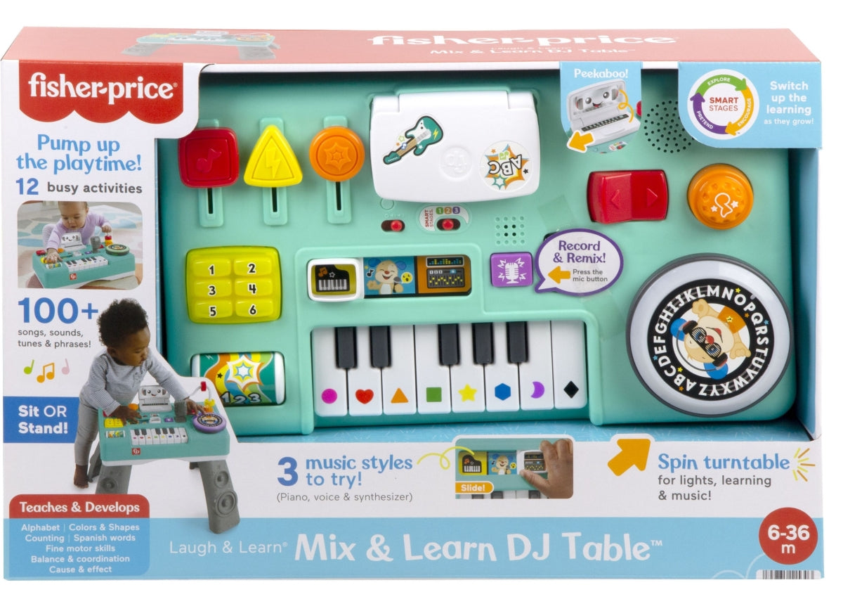 Fisher-Price Laugh & Learn Mix & Learn DJ Table Musical Learning Toy for Baby & Toddler