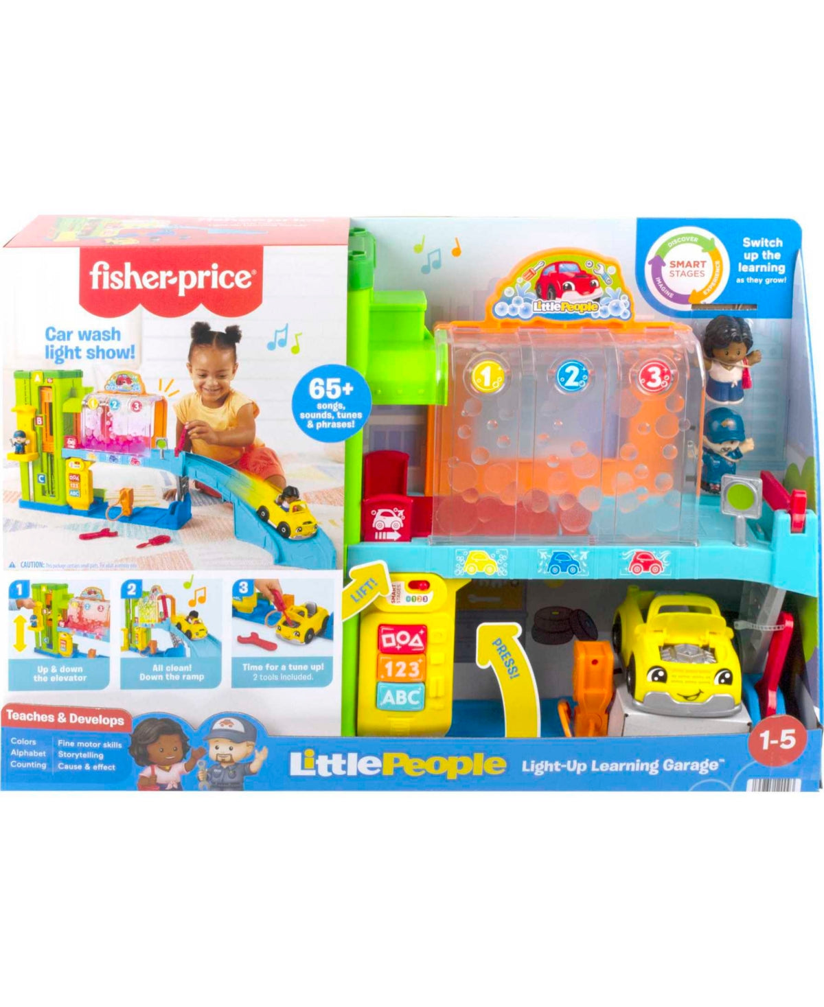 Fisher-Price Little People Toddler Playset with Figures & Toy Car Light-up Learning Garage