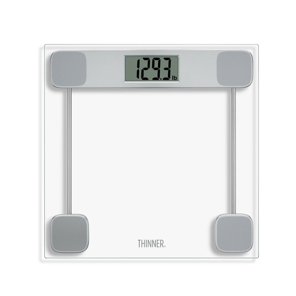 Clear Glass Weight Scale Silver