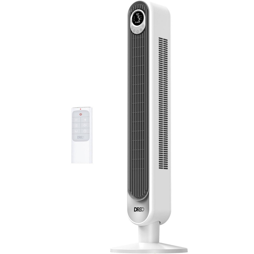 Dreo - Tower Fan, 90° Oscillating Standing Fans, 24ft/s Floor Fan with 6 Speeds, 4 Modes, Remote Control